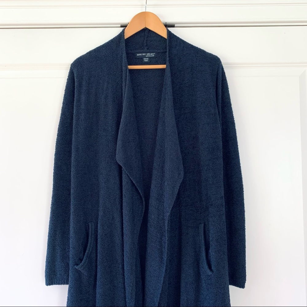Barefoot Dreams Sweater Island Drape Cardigan Open Front Navy 903 Size XXS / XS - Picture 2 of 8
